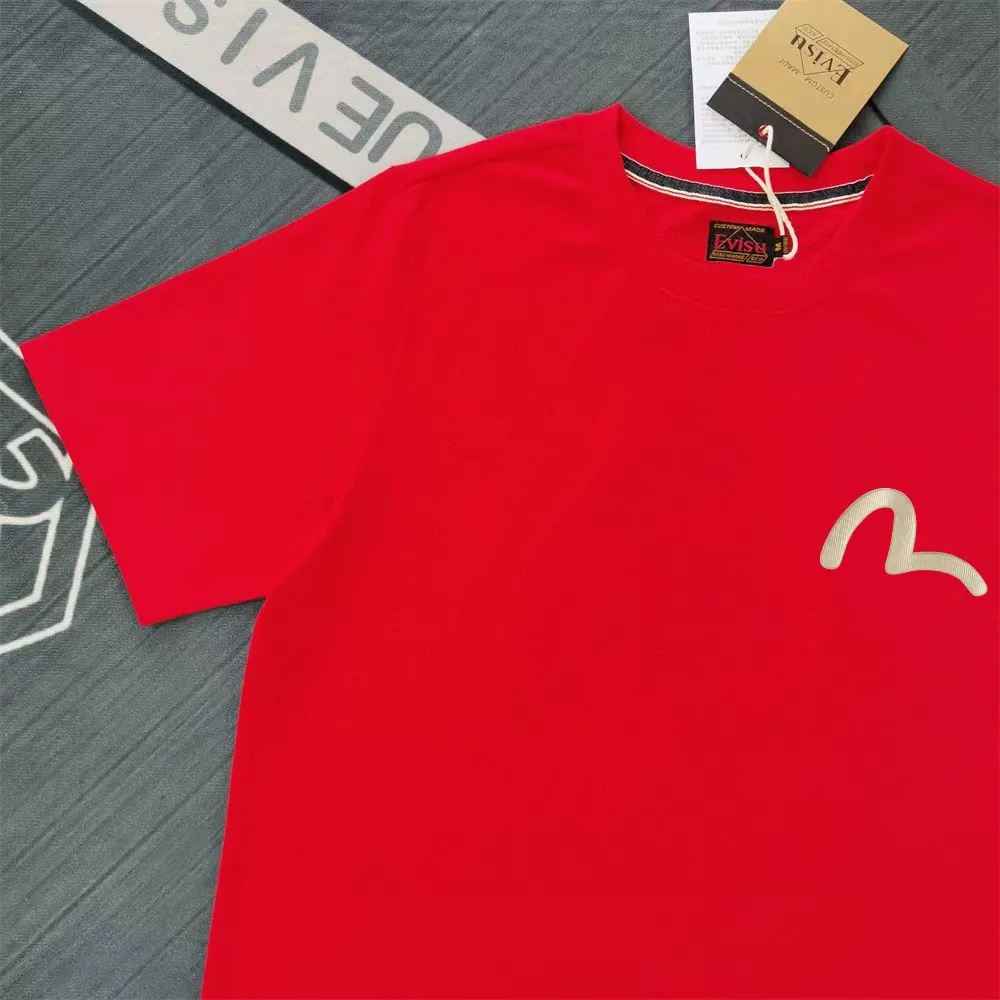 Evisu 2025New Arrival T ⚠ Quality⚠ Same Style T 。 ，Black S-XXL，White S-XXL，Gray M-XXL，Red S-XXL， Red M-XXL